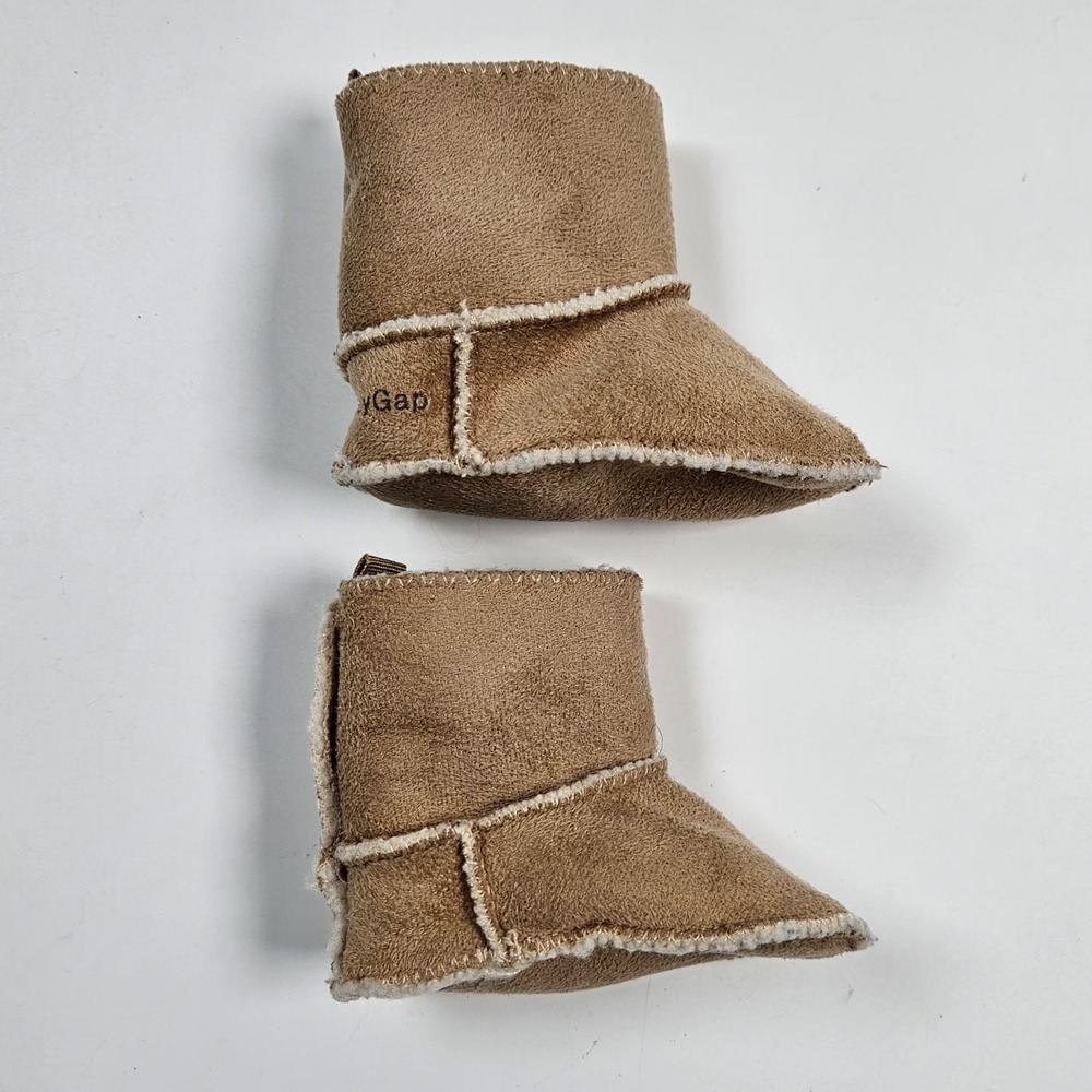 Baby Gap Shearling Brown Boots Shoes Sherpa Lined Brown 0-3 Months Infant NEW - Picture 7 of 10